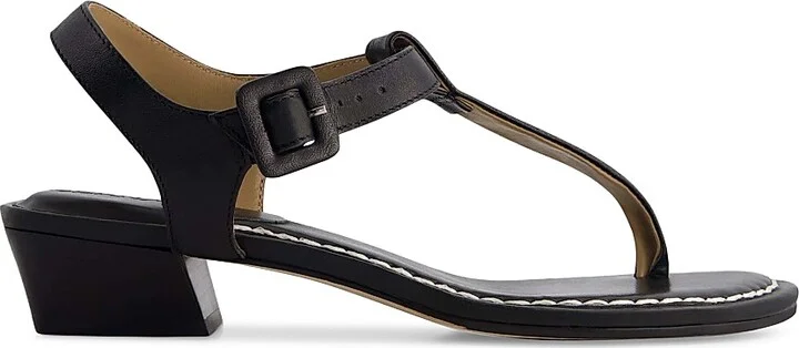 Women's Goya Demi-Heel T-Strap Sandals - Black - Size 6