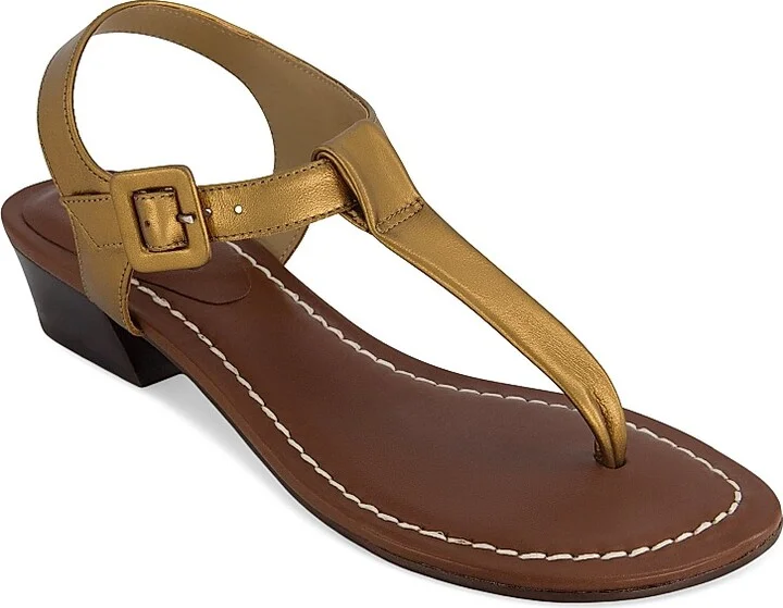 Women's Goya Demi-Heel T-Strap Sandals - Bronze - Size 6 - Image 2