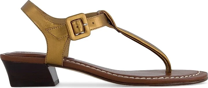 Women's Goya Demi-Heel T-Strap Sandals - Bronze - Size 6