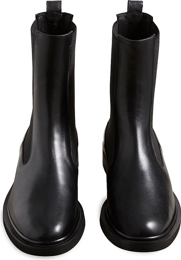 Women's Grace 50MM Leather Boots - Black - Size 6 - Image 3