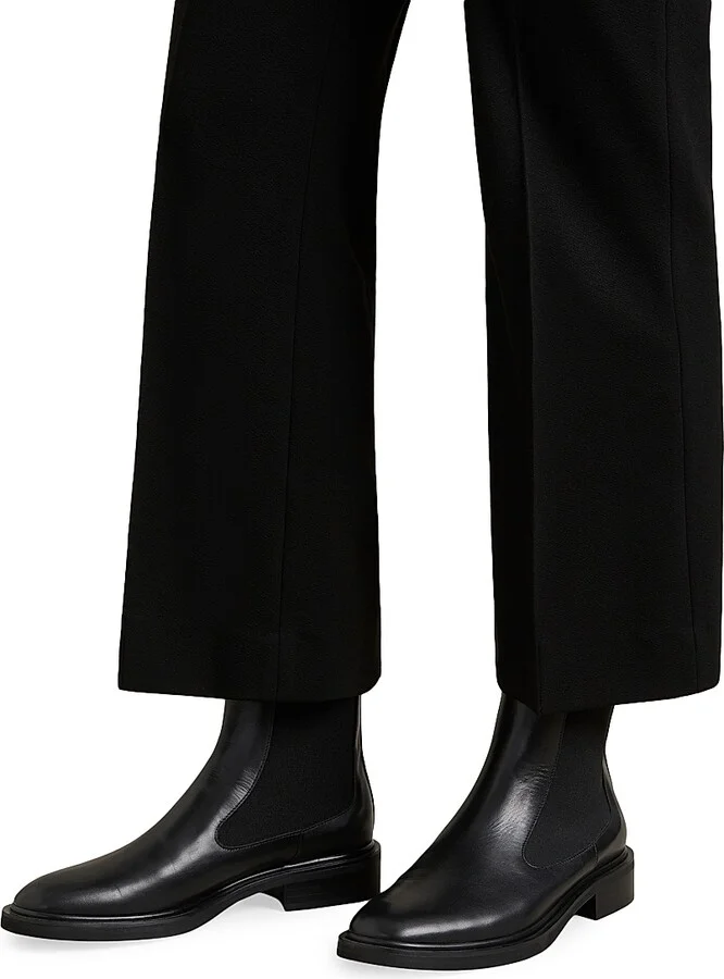 Women's Grace 50MM Leather Boots - Black - Size 6 - Image 4