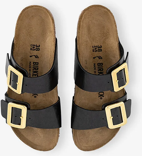 Womens Graceful Liquorice Sydney Two-Strap Leather Sandals Eur 39 / 6 Uk Women - Image 2