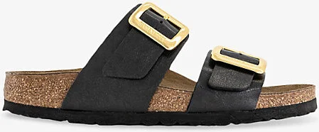 Womens Graceful Liquorice Sydney Two-Strap Leather Sandals Eur 39 / 6 Uk Women