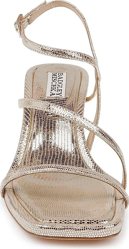 Women's Gracelyn 55MM Metallic Leather Sandals - Gold Lizard - Size 5 - Image 4