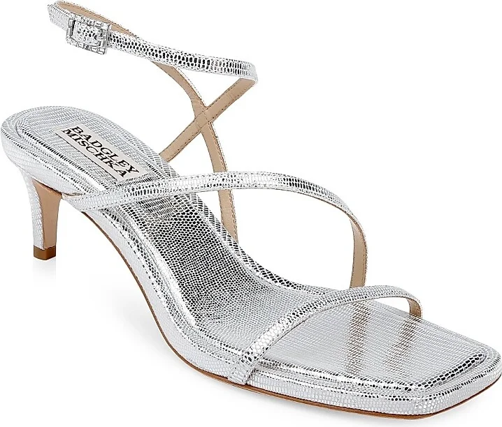Women's Gracelyn 55MM Metallic Leather Sandals - Gold Lizard - Size 5 - Image 7