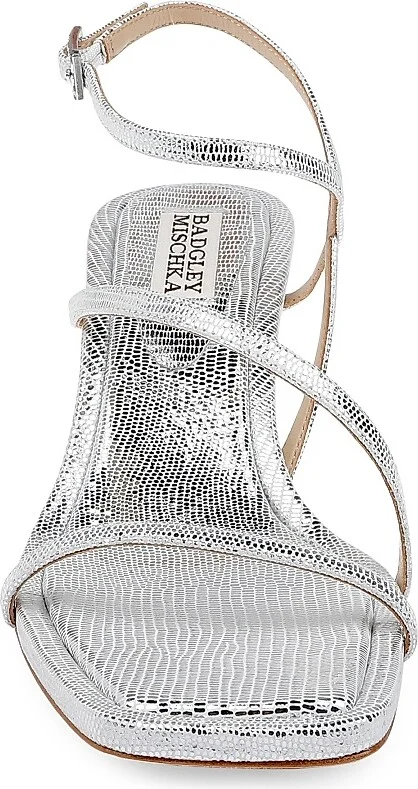 Women's Gracelyn 55MM Metallic Leather Sandals - Gold Lizard - Size 5 - Image 9