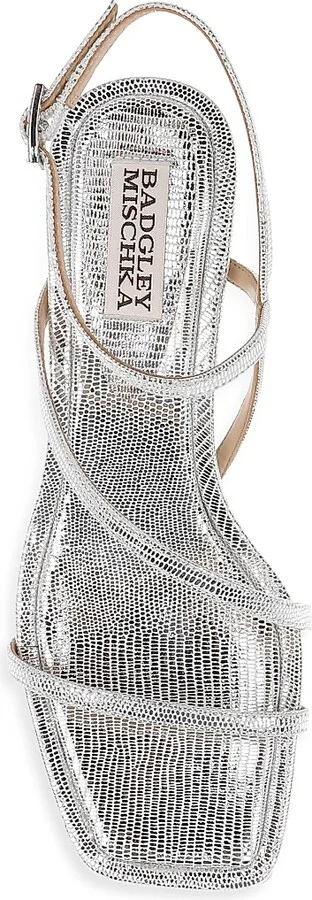 Women's Gracelyn 55MM Metallic Leather Sandals - Gold Lizard - Size 5 - Image 10