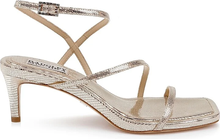 Women's Gracelyn 55MM Metallic Leather Sandals - Gold Lizard - Size 5