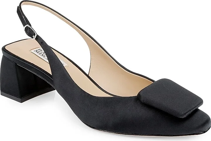 Women's Gracen 50MM Satin Block-Heel Slingback Pumps - Black Satin - Size 5 - Image 2