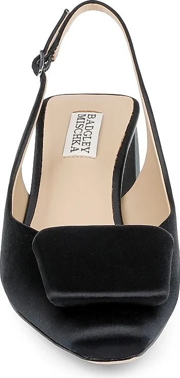 Women's Gracen 50MM Satin Block-Heel Slingback Pumps - Black Satin - Size 5 - Image 4