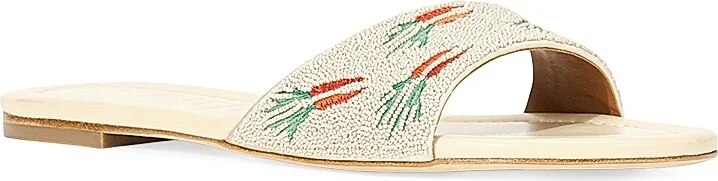 Women's Gracie Beaded Flat Sandals - Carrot Cake - Size 5 - Image 2