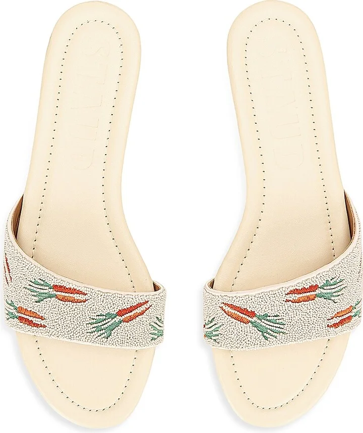 Women's Gracie Beaded Flat Sandals - Carrot Cake - Size 5 - Image 4