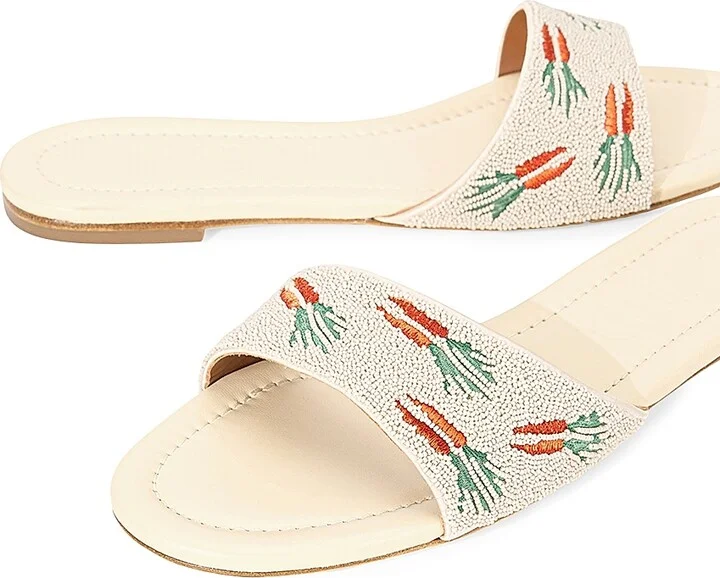 Women's Gracie Beaded Flat Sandals - Carrot Cake - Size 5 - Image 5