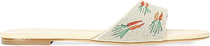 Women's Gracie Beaded Flat Sandals - Carrot Cake - Size 5