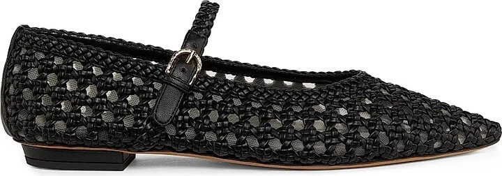 Women's Gracie Braided Mary Jane Ballet Flats - Nero - Size 9.5