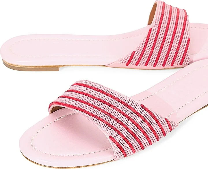Women's Gracie Two-Tone Beaded Sandals - Montauk Stripe - Size 5 - Image 5