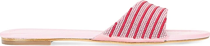 Women's Gracie Two-Tone Beaded Sandals - Montauk Stripe - Size 5