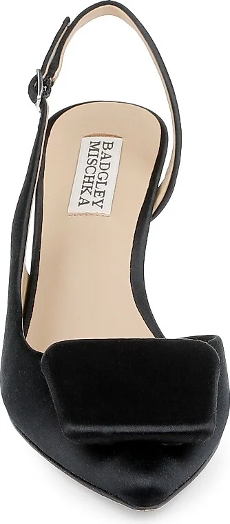 Women's Graciella 80MM Satin Slingback Pumps - Black Satin - Size 5 - Image 4