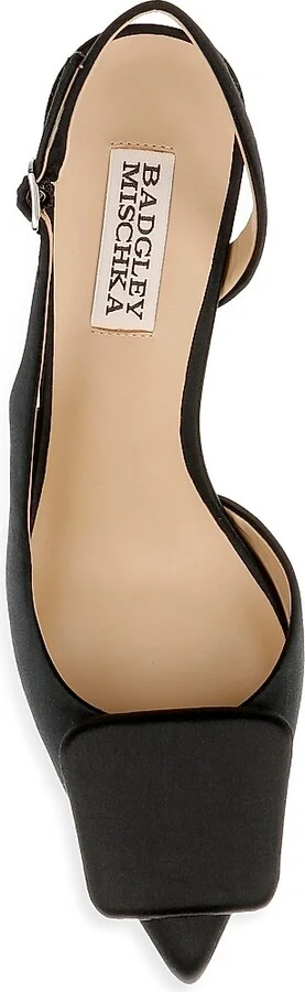 Women's Graciella 80MM Satin Slingback Pumps - Black Satin - Size 5 - Image 5