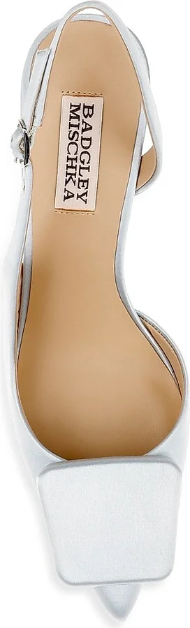 Women's Graciella 80MM Satin Slingback Pumps - Black Satin - Size 5 - Image 10