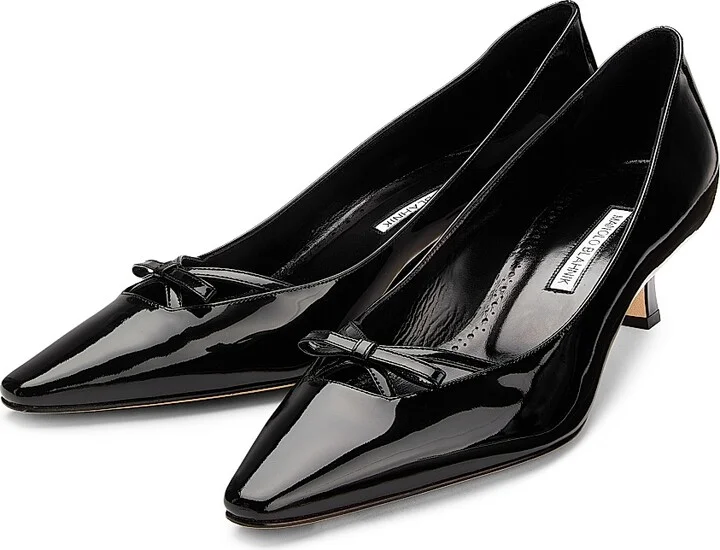 Women's Grafa Bow Patent Leather Pumps - Black - Size 8 - Image 2