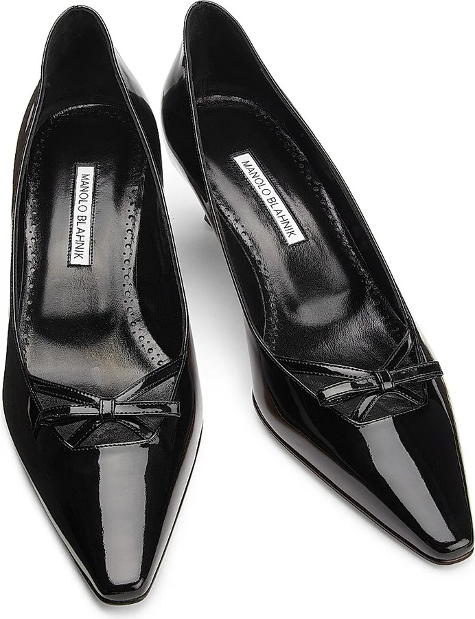 Women's Grafa Bow Patent Leather Pumps - Black - Size 8 - Image 4