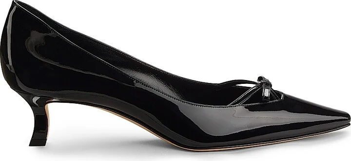 Women's Grafa Bow Patent Leather Pumps - Black - Size 8