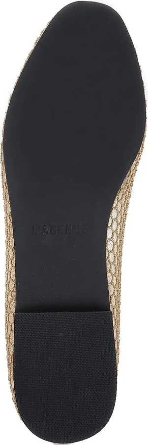 Women's Grainne Lace & Leather Ballet Flats - Gold Mesh - Size 7 - Image 6