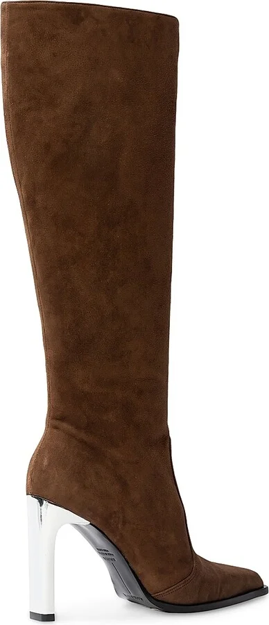 Women's Grand 100MM Suede Boots - Brown Suede - Size 5.5 - Image 4