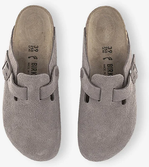 Womens Gray Taupe Suede Boston Suede Clogs Eur 36 / 3 Uk Women - Image 2