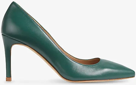 Womens Gre-Dark Green Floret Pointed-Toe Patent-Leather Heeled Courts Eur 38/5 Uk Women