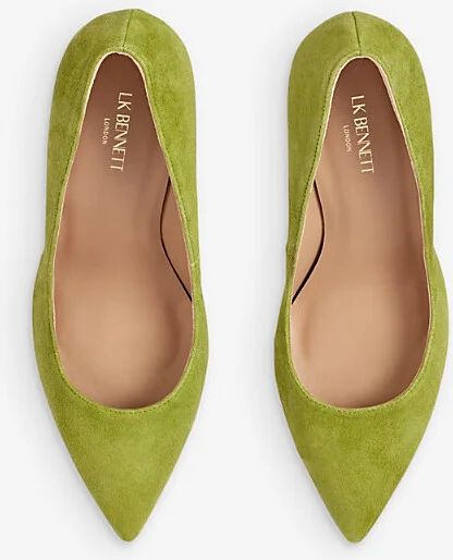 Womens Gre-Green Floret Pointed-Toe Suede Court Shoes Eur 37 / 4 Uk Women - Image 2