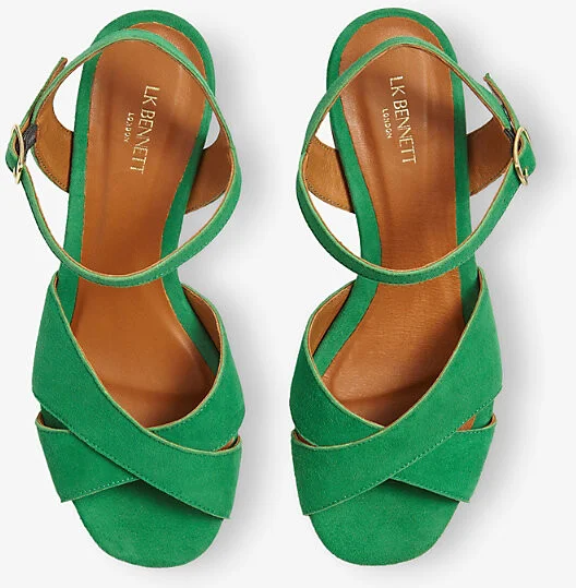 Womens Gre-Mint Leaf Alba Suede Heeled Sandals Eur 36 / 3 Uk Women - Image 2