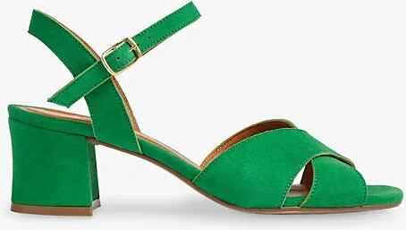 Womens Gre-Mint Leaf Alba Suede Heeled Sandals Eur 36 / 3 Uk Women