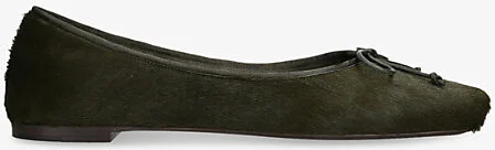 Womens Green Charlotte Leather Ballet Flats Eur 38/5 Uk Women