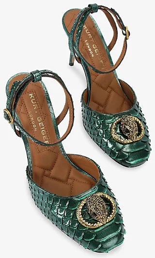 Womens Green Chelsea Snakeskin-Embossed Leather Courts Eur 35 / 2 Uk Women - Image 2