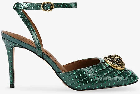 Womens Green Chelsea Snakeskin-Embossed Leather Courts Eur 35 / 2 Uk Women