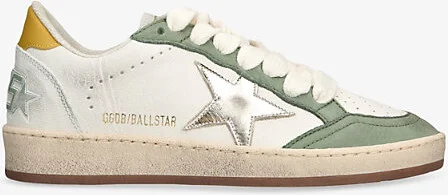 Womens Green Comb Ballstar Leather Low-Top Trainers Eur 38/5 Uk Women