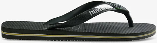 Womens Green Olive Brasil Logo-Embossed Rubber Flip-Flops 5