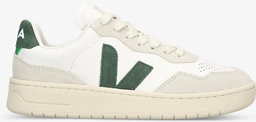 Womens Green Oth Women's V90 Logo-Embroidered Low-Top Leather Trainers Eur 40 / 7 Uk Women