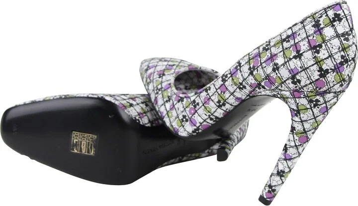 Women's Green / Purple Floral Leather Heels (38.5 EU / 8.5 US) - Image 9