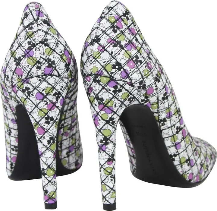 Women's Green / Purple Floral Leather Heels (39.5 EU / 9.5 US) - Image 5