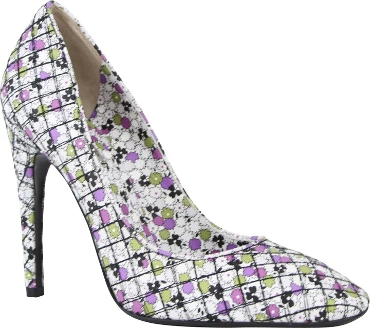 Women's Green / Purple Floral Leather Heels (39.5 EU / 9.5 US) - Image 6