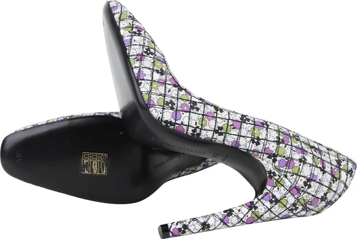 Women's Green / Purple Floral Leather Heels (39.5 EU / 9.5 US) - Image 8