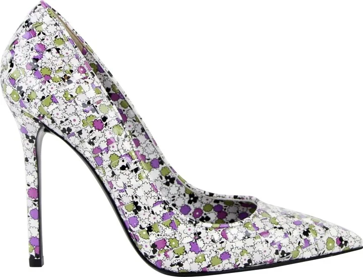Women's Green / Purple Floral Woven Leather Heels (39 EU / 9 US) - Image 6