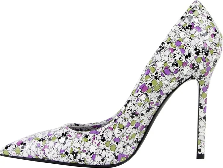 Women's Green / Purple Floral Woven Leather Heels (39 EU / 9 US) - Image 7