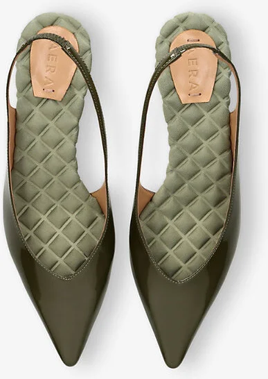 Womens Green Silvana 50 Faux Patent-Leather Slingback Courts Eur 38.5 / 5.5 Uk Women - Image 2