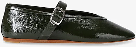 Womens Green Stella Single-Strap Patent-Leather Ballet Flats Eur 37.5 / 4.5 Uk Women