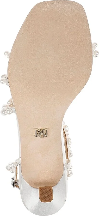 Women's Gretta 55MM Imitation Pearl-Embellished Satin Sandals - White Satin - Size 5 - Image 6