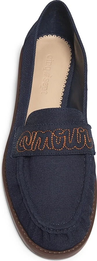 Women's Gretta Logo Denim Loafers - Dark Indigo - Size 5 - Image 4